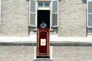 Pope Benedict giving his Saturday prayer to the faithful.